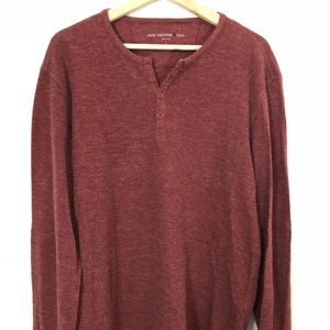 John Varvatos Red Henley Sweater L